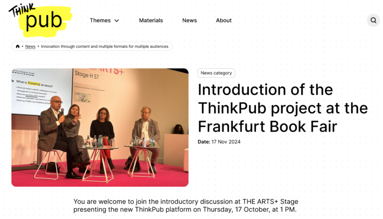 Launch of the ThinkPub project at the Frankfurt Book Fair in October 2024.